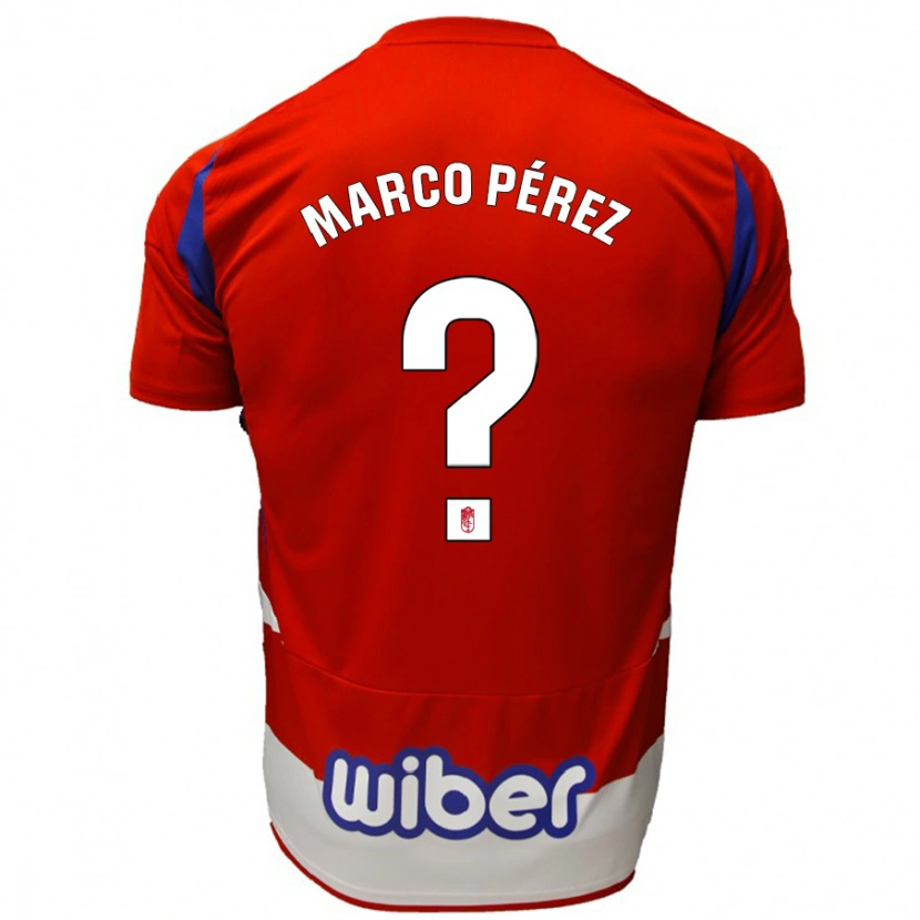 Danxen Kvinnor Marco Pérez #0 Röd Vit Blå Hemmatröja Matchtröjor 2024/25 Tröjor T-Tröja
