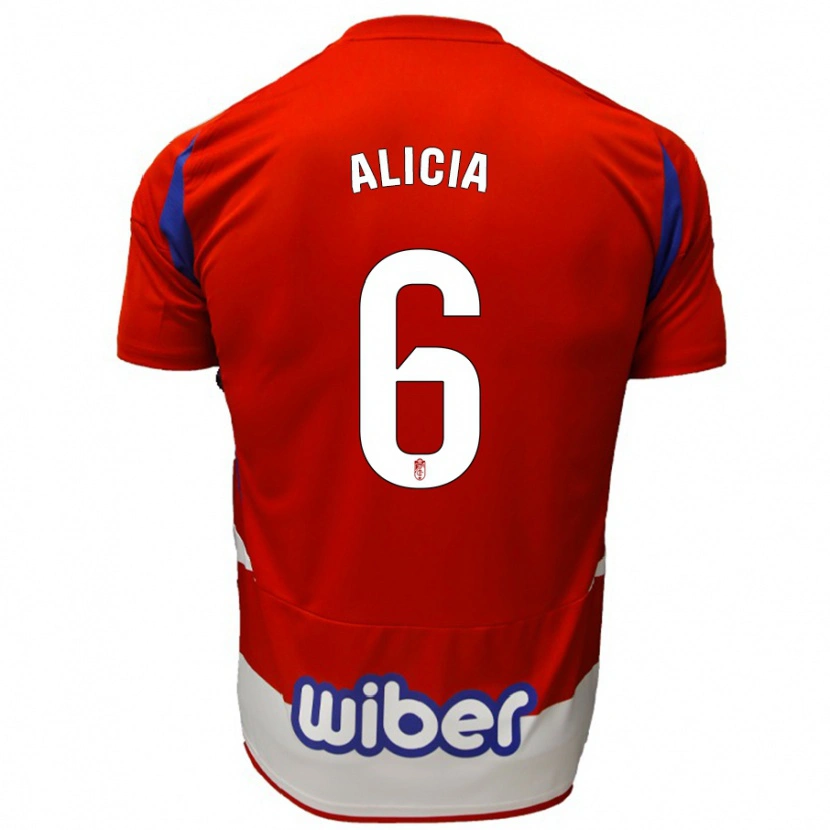Danxen Kvinnor Alicia #6 Röd Vit Blå Hemmatröja Matchtröjor 2024/25 Tröjor T-Tröja