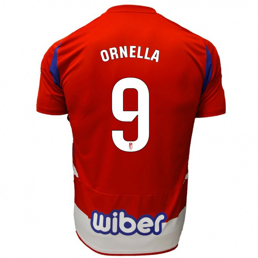 Danxen Kvinnor Ornella #9 Röd Vit Blå Hemmatröja Matchtröjor 2024/25 Tröjor T-Tröja