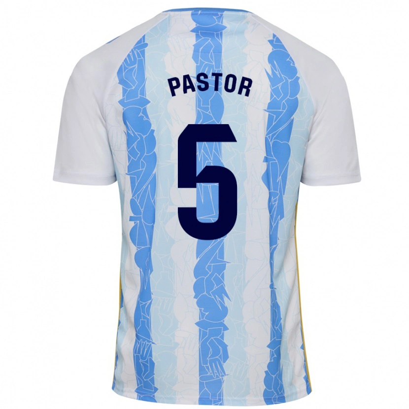 Danxen Kvinnor Álex Pastor #5 Vit Blå Hemmatröja Matchtröjor 2024/25 Tröjor T-Tröja