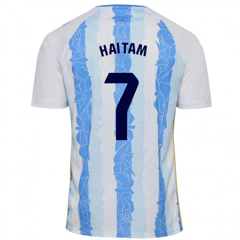 Danxen Kvinnor Haitam Abaida #7 Vit Blå Hemmatröja Matchtröjor 2024/25 Tröjor T-Tröja