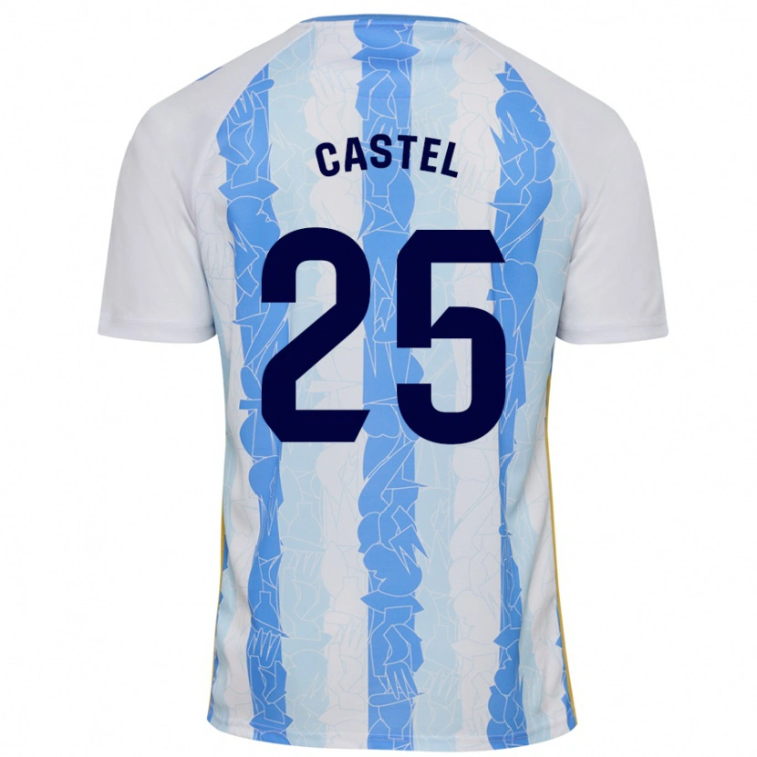 Danxen Kvinnor Sergio Castel #25 Vit Blå Hemmatröja Matchtröjor 2024/25 Tröjor T-Tröja