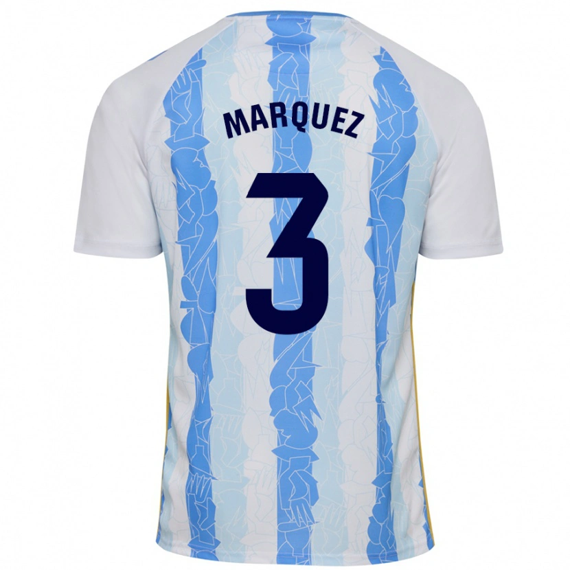 Danxen Kvinnor David Márquez #3 Vit Blå Hemmatröja Matchtröjor 2024/25 Tröjor T-Tröja