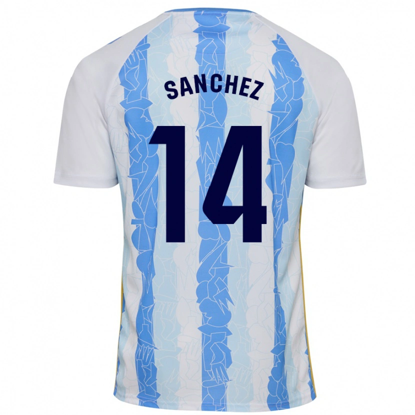 Danxen Kvinnor Rubén Sánchez #14 Vit Blå Hemmatröja Matchtröjor 2024/25 Tröjor T-Tröja