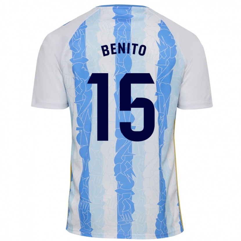Danxen Kvinnor Iván Benito #15 Vit Blå Hemmatröja Matchtröjor 2024/25 Tröjor T-Tröja