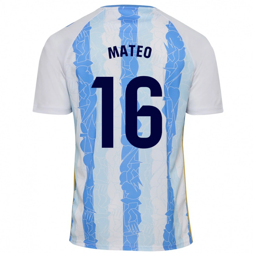 Danxen Kvinnor Ángel Mateo #16 Vit Blå Hemmatröja Matchtröjor 2024/25 Tröjor T-Tröja