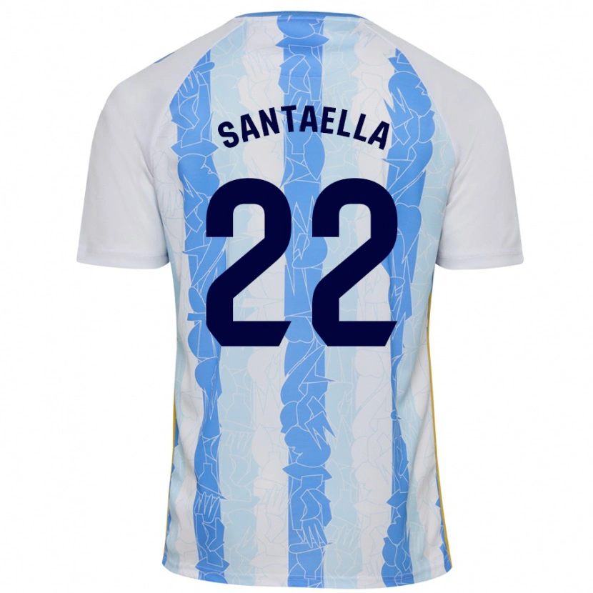 Danxen Kvinnor Miguel Ángel Santaella #22 Vit Blå Hemmatröja Matchtröjor 2024/25 Tröjor T-Tröja