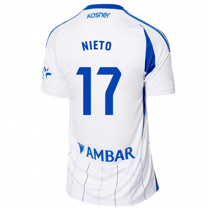 Danxen Kvinnor Carlos Nieto #17 Röd Vit Hemmatröja Matchtröjor 2024/25 Tröjor T-Tröja