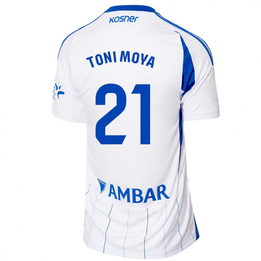 Danxen Kvinnor Toni Moya #21 Röd Vit Hemmatröja Matchtröjor 2024/25 Tröjor T-Tröja