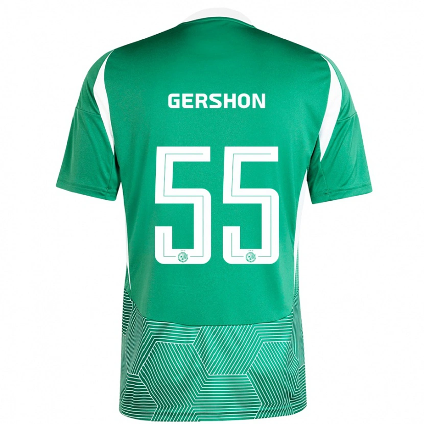 Danxen Kvinnor Rami Gershon #55 Grön Vit Hemmatröja Matchtröjor 2024/25 Tröjor T-Tröja