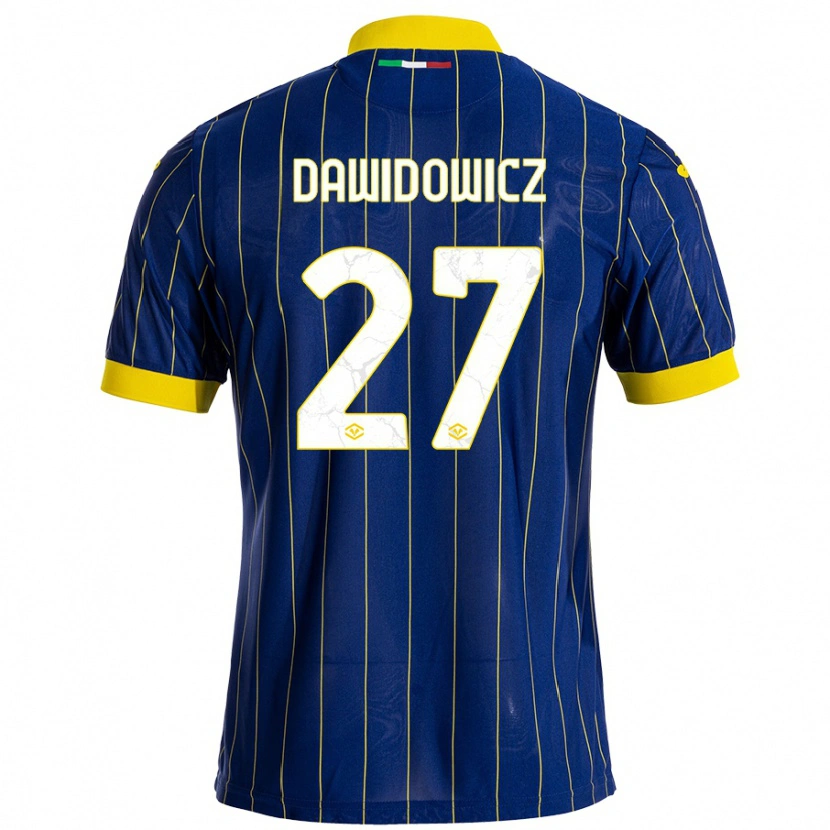 Danxen Kvinnor Paweł Dawidowicz #27 Blågul Hemmatröja Matchtröjor 2024/25 Tröjor T-Tröja