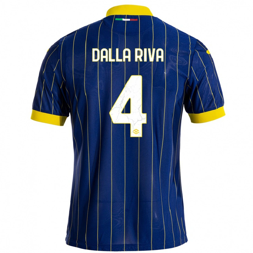 Danxen Kvinnor Stefano Dalla Riva #4 Blågul Hemmatröja Matchtröjor 2024/25 Tröjor T-Tröja
