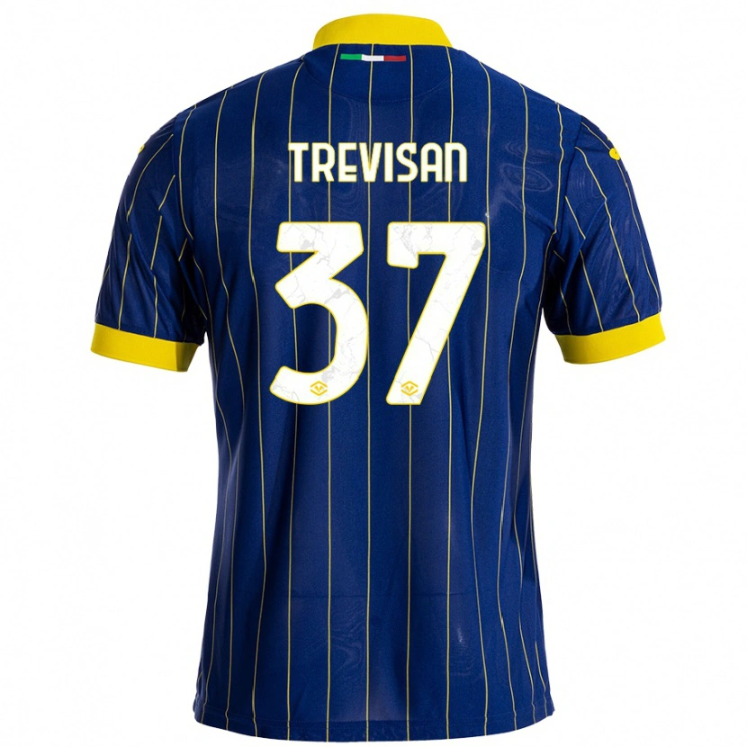 Danxen Kvinnor Michael Trevisan #37 Blågul Hemmatröja Matchtröjor 2024/25 Tröjor T-Tröja
