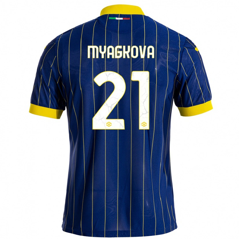 Danxen Kvinnor Alina Myagkova #21 Blågul Hemmatröja Matchtröjor 2024/25 Tröjor T-Tröja