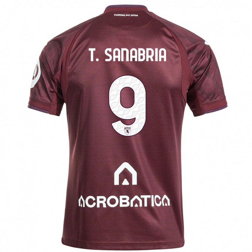 Danxen Kvinnor Antonio Sanabria #9 Rödbrun Vit Hemmatröja Matchtröjor 2024/25 Tröjor T-Tröja