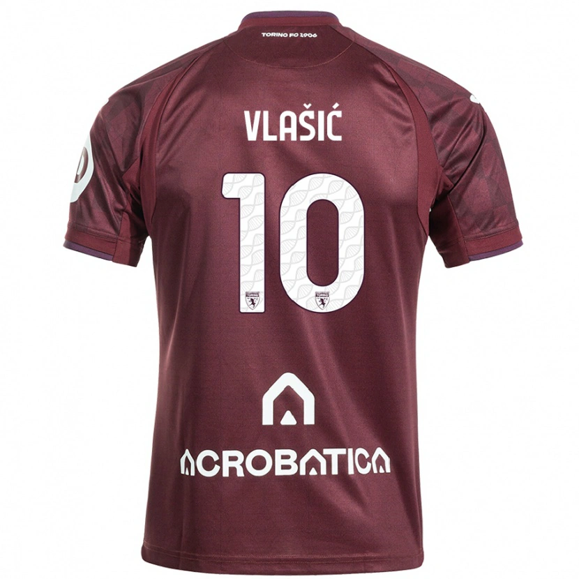 Danxen Kvinnor Nikola Vlašić #10 Rödbrun Vit Hemmatröja Matchtröjor 2024/25 Tröjor T-Tröja