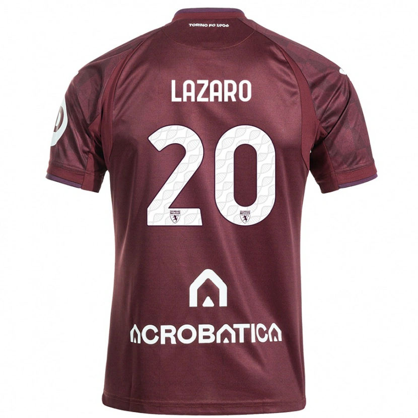 Danxen Kvinnor Valentino Lazaro #20 Rödbrun Vit Hemmatröja Matchtröjor 2024/25 Tröjor T-Tröja