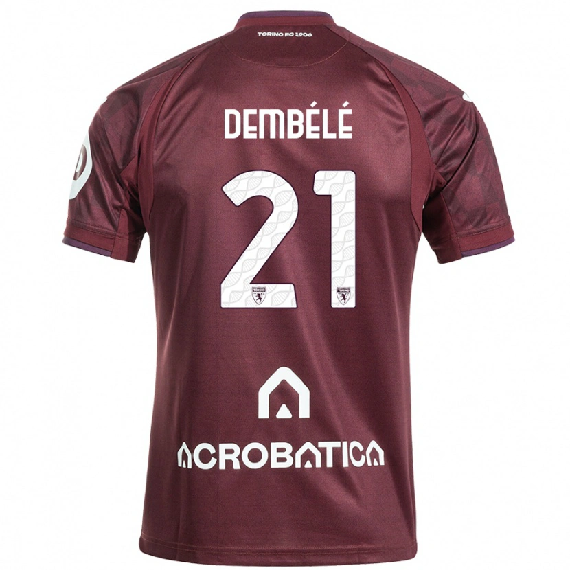Danxen Kvinnor Ali Dembélé #21 Rödbrun Vit Hemmatröja Matchtröjor 2024/25 Tröjor T-Tröja