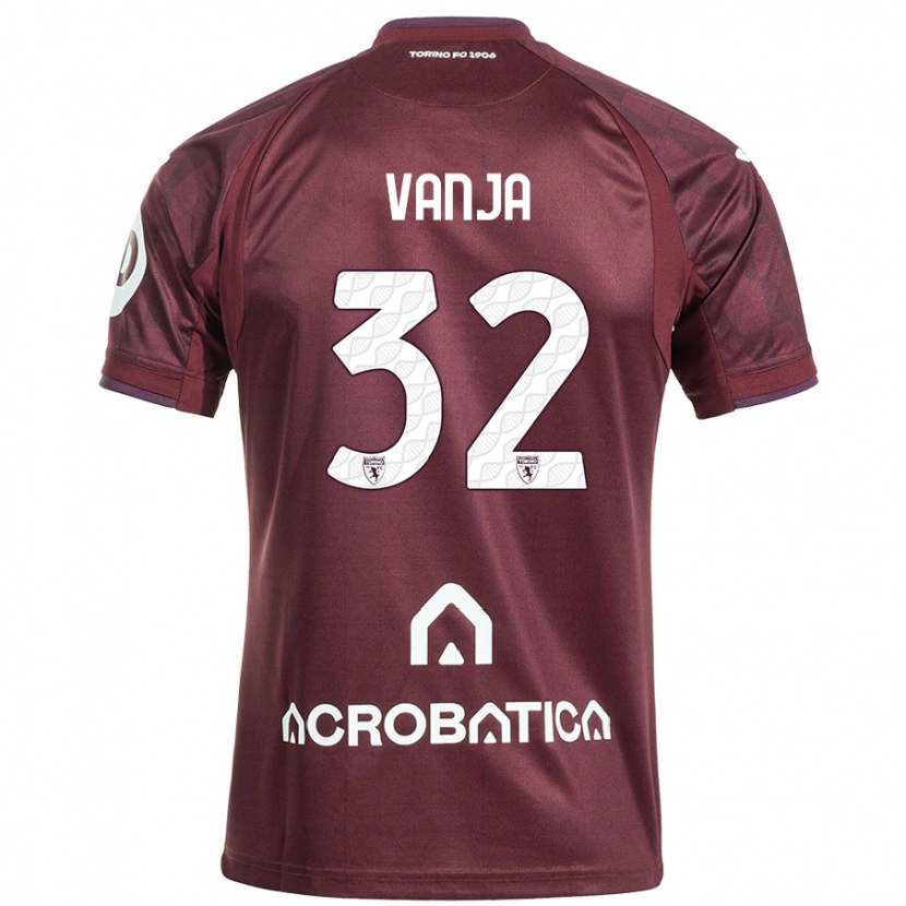 Danxen Kvinnor Vanja Milinković-Savić #32 Rödbrun Vit Hemmatröja Matchtröjor 2024/25 Tröjor T-Tröja