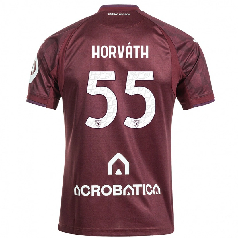 Danxen Kvinnor Krisztofer Horváth #55 Rödbrun Vit Hemmatröja Matchtröjor 2024/25 Tröjor T-Tröja