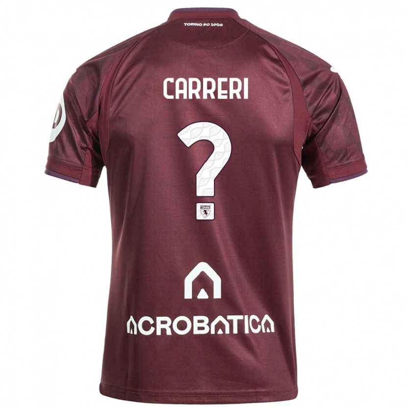 Danxen Kvinnor Carlo Carreri #0 Rödbrun Vit Hemmatröja Matchtröjor 2024/25 Tröjor T-Tröja