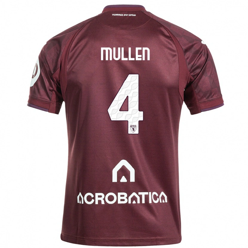 Danxen Kvinnor Senan Mullen #4 Rödbrun Vit Hemmatröja Matchtröjor 2024/25 Tröjor T-Tröja