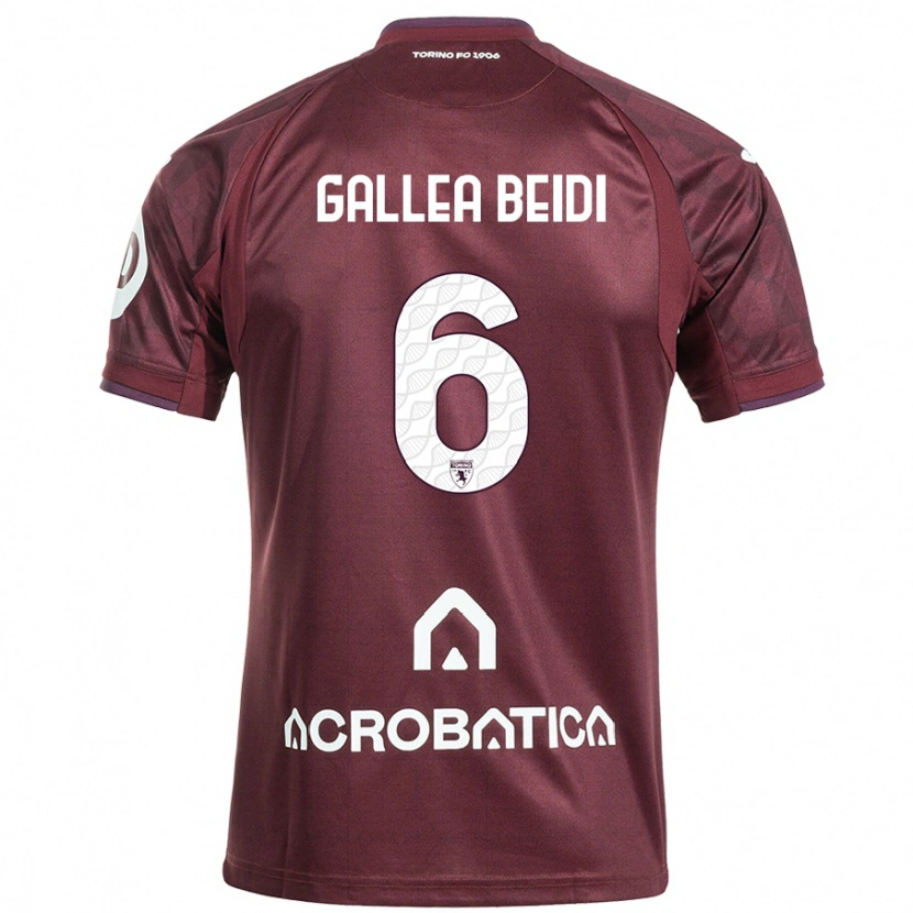 Danxen Kvinnor Francesco Gallea Beidi #6 Rödbrun Vit Hemmatröja Matchtröjor 2024/25 Tröjor T-Tröja