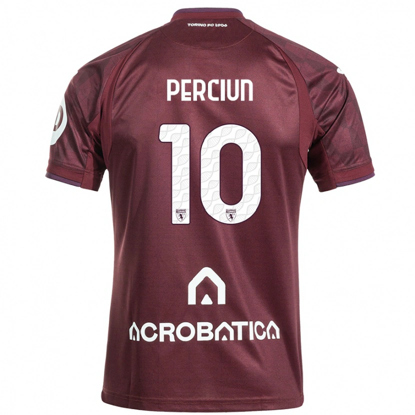 Danxen Kvinnor Sergiu Perciun #10 Rödbrun Vit Hemmatröja Matchtröjor 2024/25 Tröjor T-Tröja