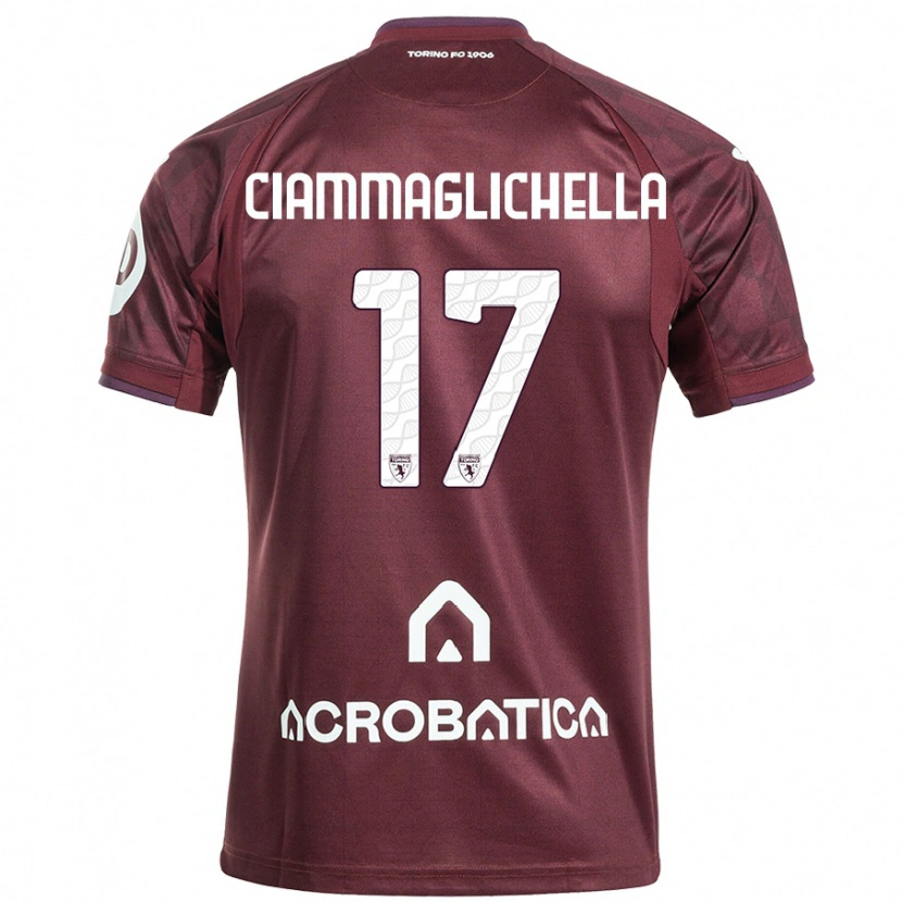 Danxen Kvinnor Aaron Ciammaglichella #17 Rödbrun Vit Hemmatröja Matchtröjor 2024/25 Tröjor T-Tröja