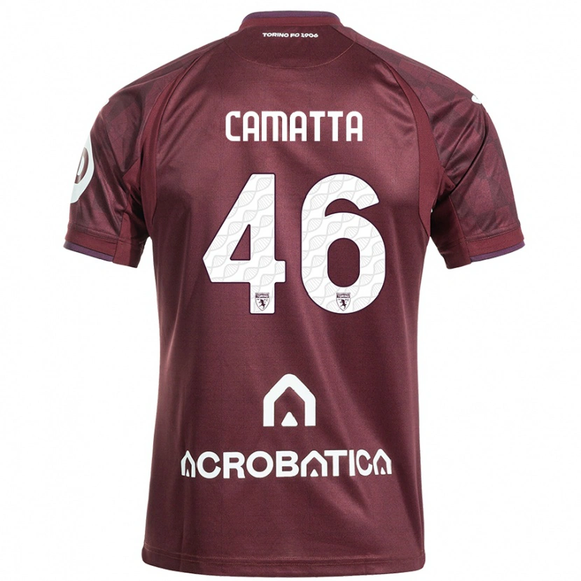 Danxen Kvinnor Alessandro Camatta #46 Rödbrun Vit Hemmatröja Matchtröjor 2024/25 Tröjor T-Tröja