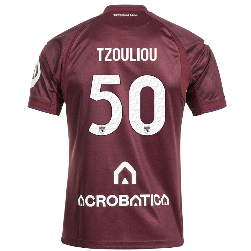 Danxen Kvinnor Dimitrianos Tzouliou #50 Rödbrun Vit Hemmatröja Matchtröjor 2024/25 Tröjor T-Tröja