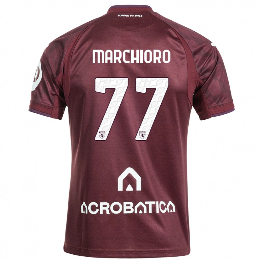 Danxen Kvinnor Raffaele Marchioro #77 Rödbrun Vit Hemmatröja Matchtröjor 2024/25 Tröjor T-Tröja