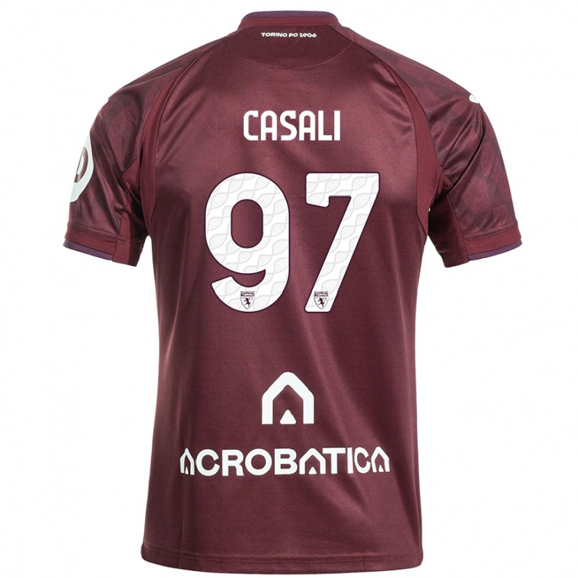 Danxen Kvinnor Michele Casali #97 Rödbrun Vit Hemmatröja Matchtröjor 2024/25 Tröjor T-Tröja