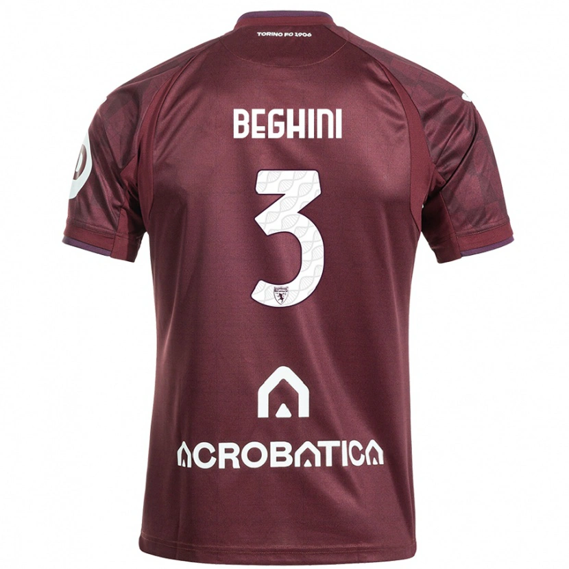 Danxen Kvinnor Giulia Beghini #3 Rödbrun Vit Hemmatröja Matchtröjor 2024/25 Tröjor T-Tröja