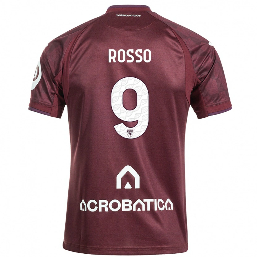 Danxen Kvinnor Eleonora Rosso #9 Rödbrun Vit Hemmatröja Matchtröjor 2024/25 Tröjor T-Tröja