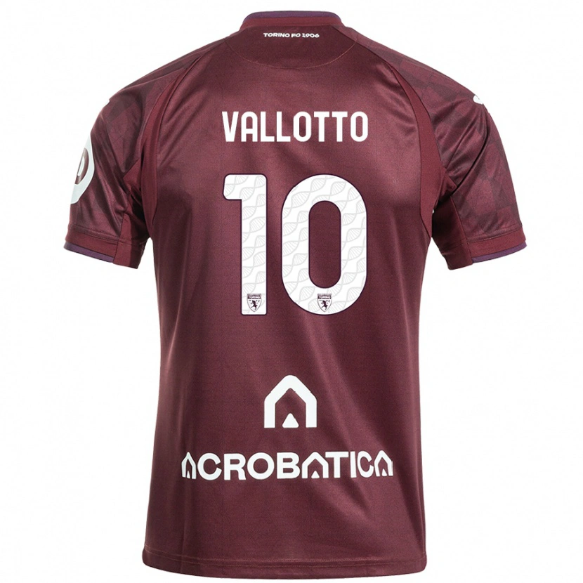 Danxen Kvinnor Greta Vallotto #10 Rödbrun Vit Hemmatröja Matchtröjor 2024/25 Tröjor T-Tröja