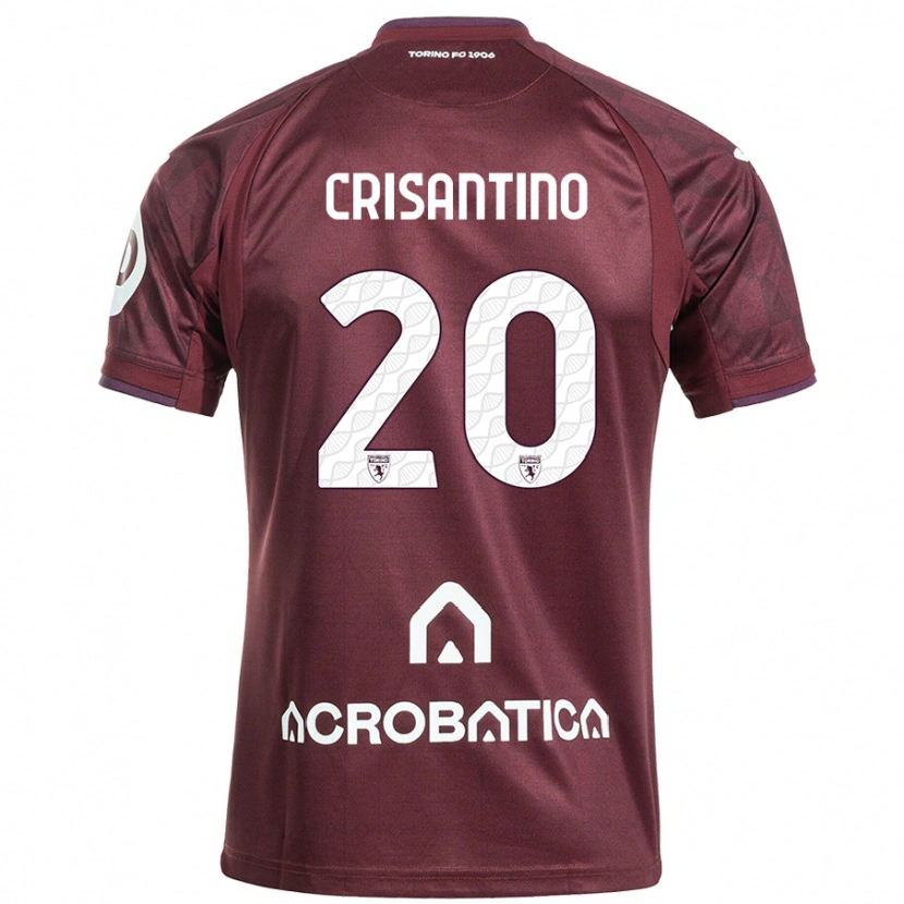Danxen Kvinnor Giulia Crisantino #20 Rödbrun Vit Hemmatröja Matchtröjor 2024/25 Tröjor T-Tröja