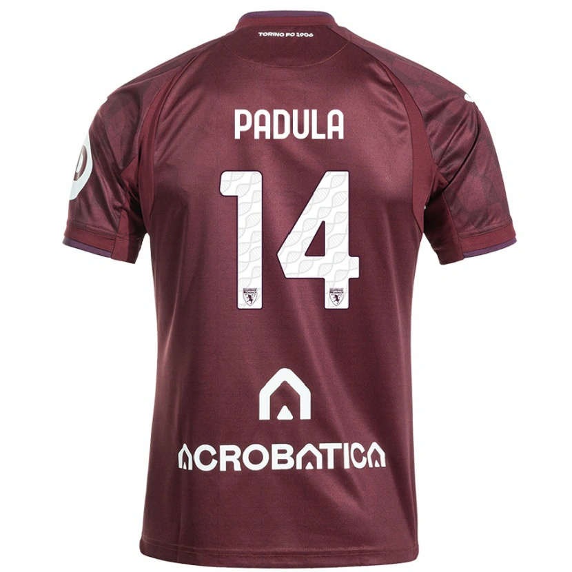 Danxen Kvinnor Cristian Padula #14 Rödbrun Vit Hemmatröja Matchtröjor 2024/25 Tröjor T-Tröja