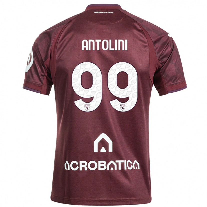Danxen Kvinnor Jacopo Antolini #99 Rödbrun Vit Hemmatröja Matchtröjor 2024/25 Tröjor T-Tröja
