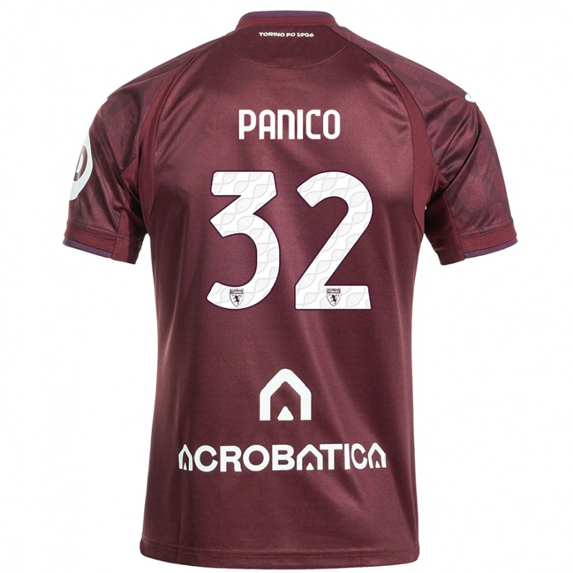 Danxen Kvinnor Patrizia Panico #32 Rödbrun Vit Hemmatröja Matchtröjor 2024/25 Tröjor T-Tröja