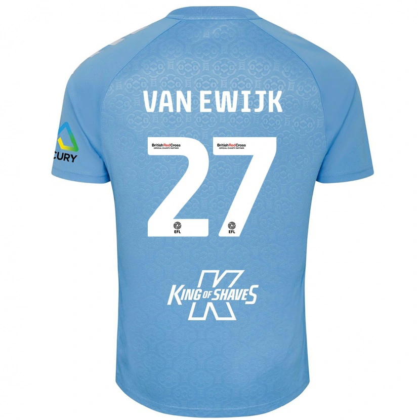 Danxen Kvinnor Milan Van Ewijk #27 Blå Vit Hemmatröja Matchtröjor 2024/25 Tröjor T-Tröja
