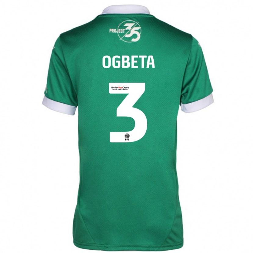 Danxen Kvinnor Nathanael Ogbeta #3 Grön Vit Hemmatröja Matchtröjor 2024/25 Tröjor T-Tröja