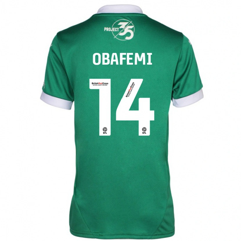 Danxen Kvinnor Michael Obafemi #14 Grön Vit Hemmatröja Matchtröjor 2024/25 Tröjor T-Tröja