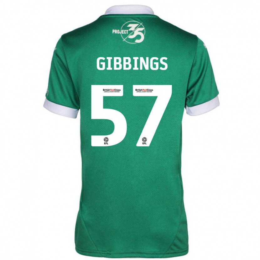 Danxen Kvinnor Cole Gibbings #57 Grön Vit Hemmatröja Matchtröjor 2024/25 Tröjor T-Tröja