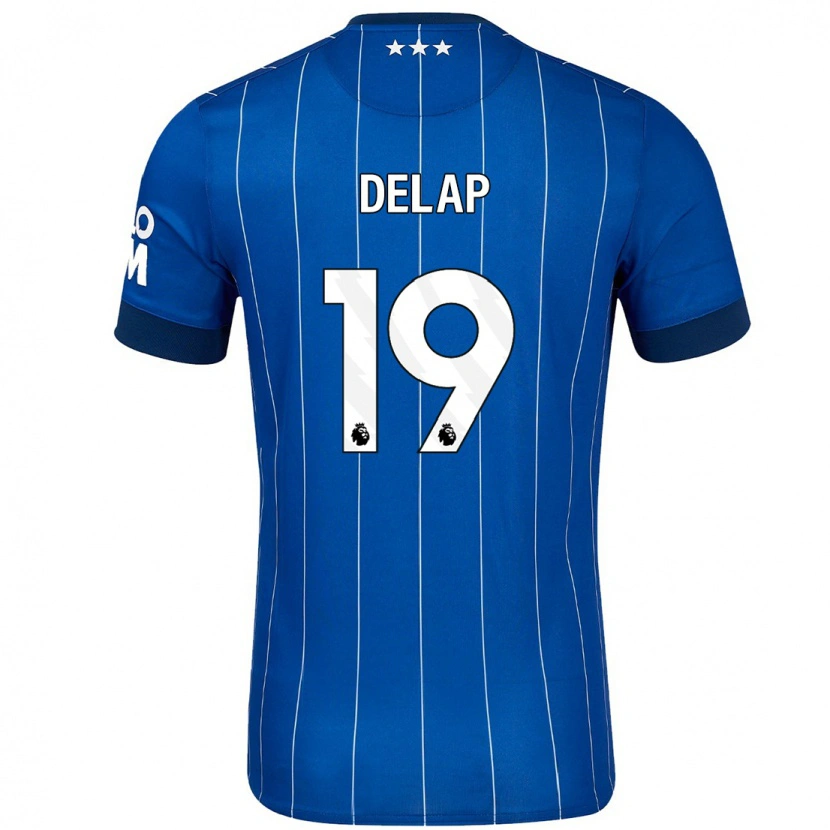 Danxen Kvinnor Liam Delap #19 Marinblå Hemmatröja Matchtröjor 2024/25 Tröjor T-Tröja