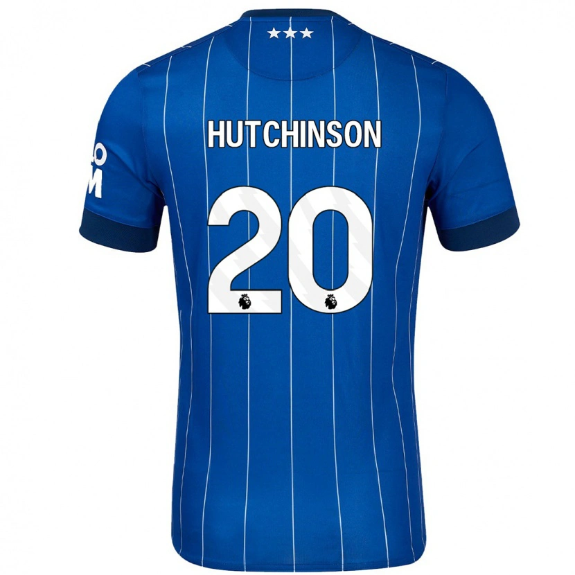 Danxen Kvinnor Omari Hutchinson #20 Marinblå Hemmatröja Matchtröjor 2024/25 Tröjor T-Tröja