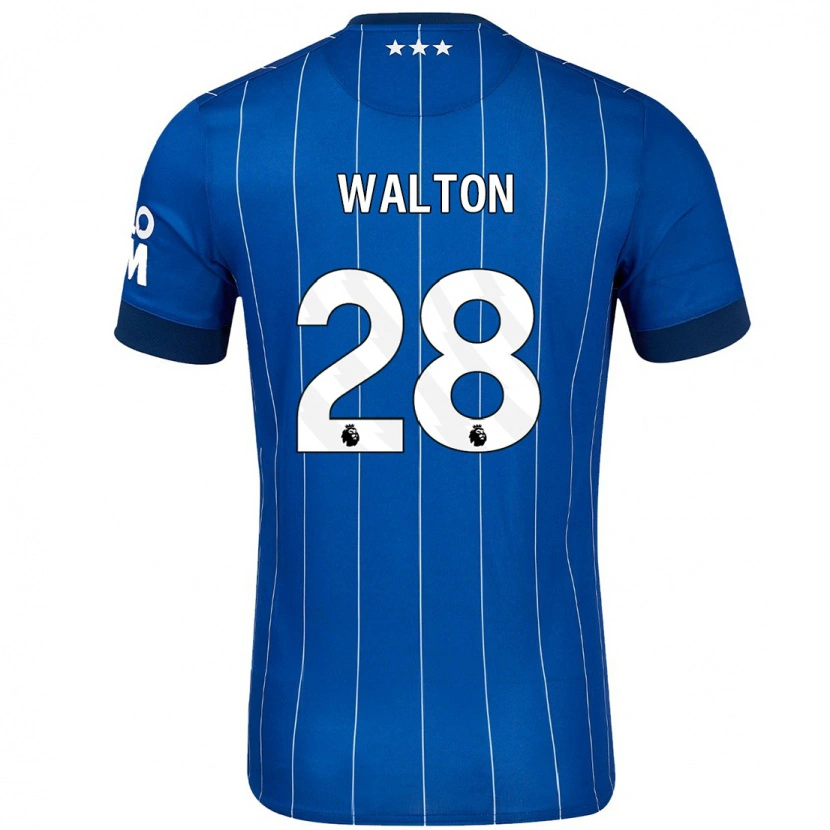 Danxen Kvinnor Christian Walton #28 Marinblå Hemmatröja Matchtröjor 2024/25 Tröjor T-Tröja