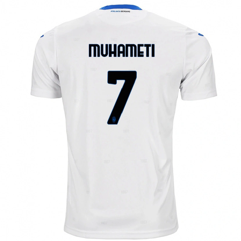 Danxen Kvinnor Endri Muhameti #7 Vit Bortatröja Matchtröjor 2024/25 Tröjor T-Tröja