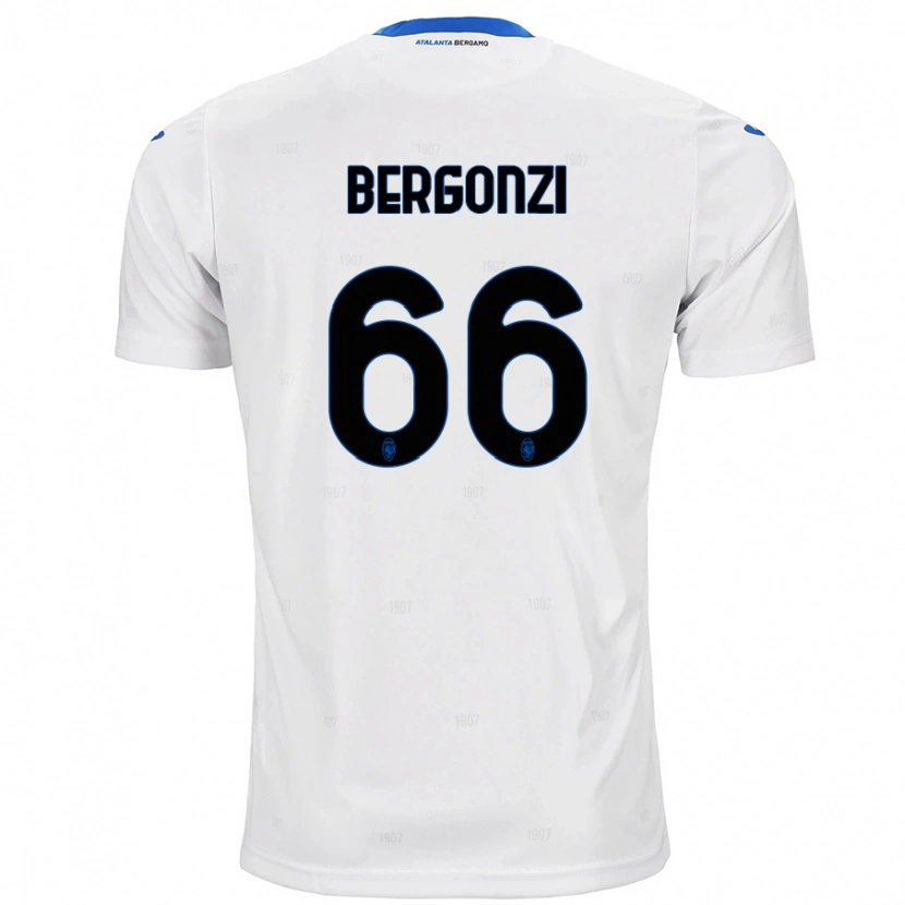 Danxen Kvinnor Federico Bergonzi #66 Vit Bortatröja Matchtröjor 2024/25 Tröjor T-Tröja