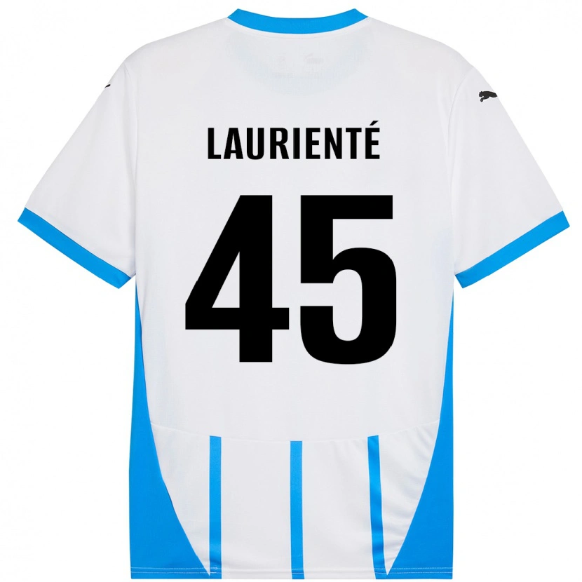 Danxen Kvinnor Armand Laurienté #45 Vit Blå Bortatröja Matchtröjor 2024/25 Tröjor T-Tröja